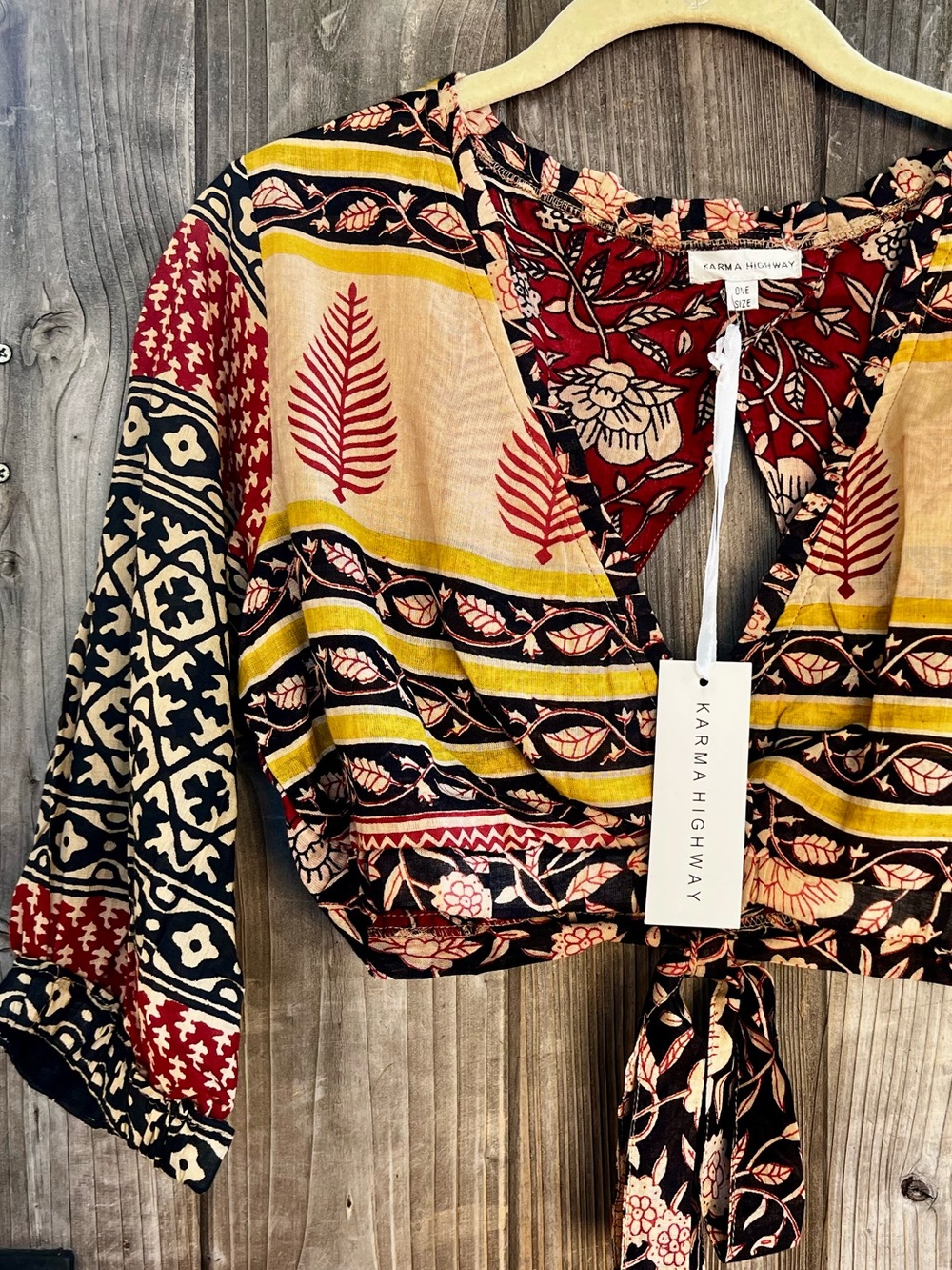 NWT Cropped Cotton Boho Top Cute Backside #3